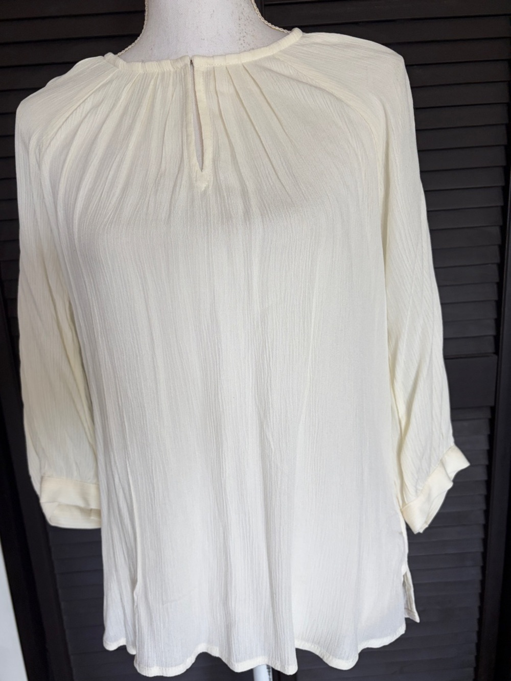 Maurices Cream Peasant Blouse - Lightweight Long Sleeve Top